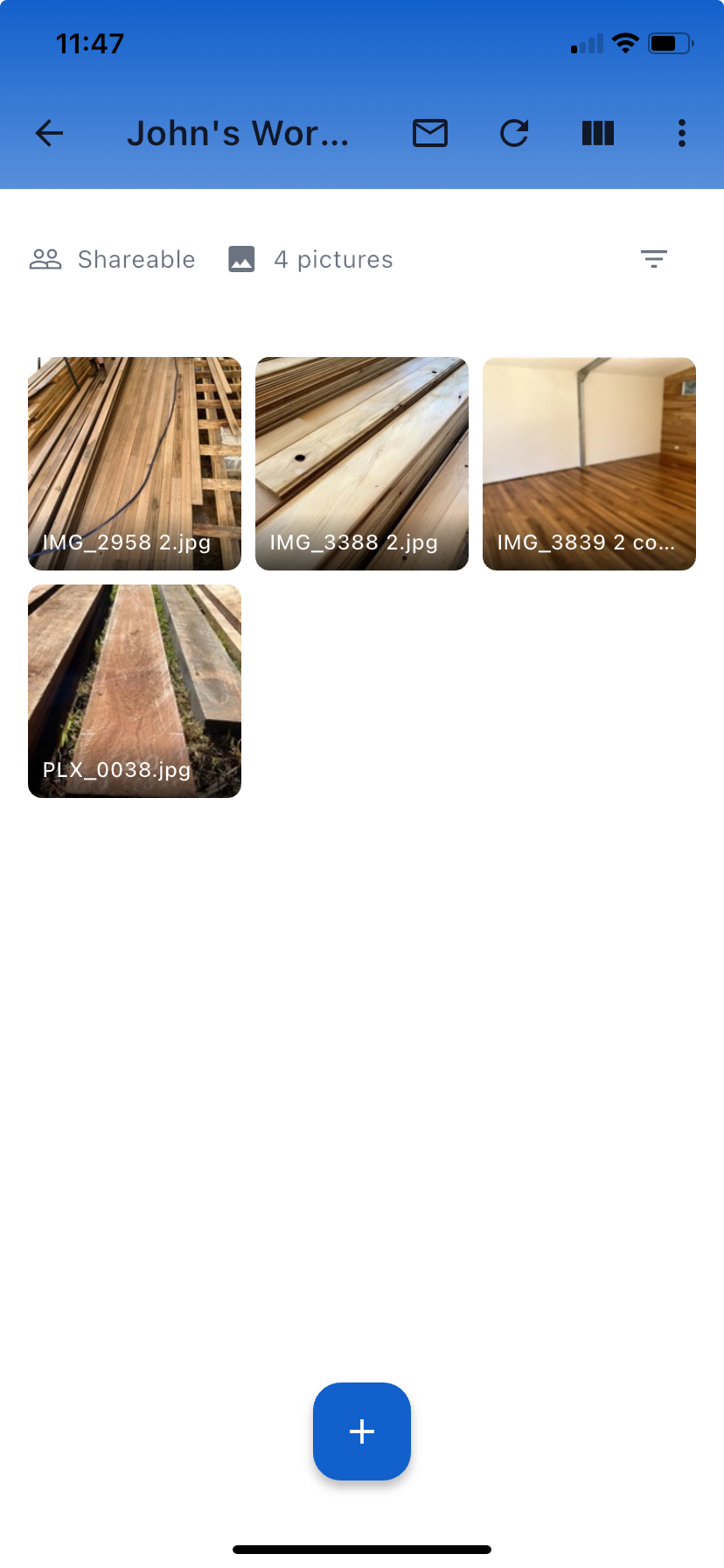 An album's photo grid